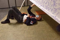 Signing the underside of the beam