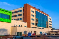 Side view of the hospital