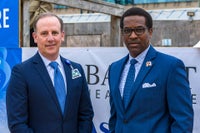 Mark Faulkner President and CEO, Baptist Health Care with guest at new Baptist Hospital campus.