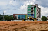 Overall view of new campus hospital and second building.