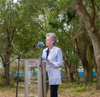 Cynde Gamache Chief Nursing Officer speaking at new health campus groundbreaking event.