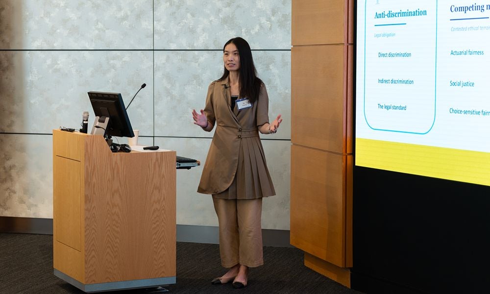 Associate Professor&nbsp;Fei Huang presenting at the Responsible AI _ Analytics for Insurance Workshop.jpg