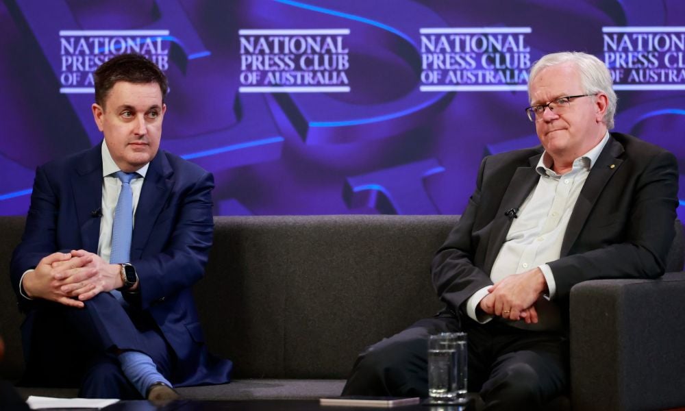 Scientia Professor Richard Holden (left) and Professor Brian Schmidt addressed the National Press Club of Australia.jpeg
