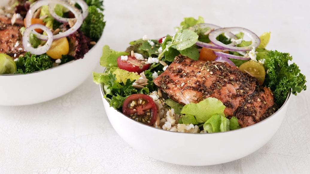 Balsamic Glazed Salmon Salad Bowl Epicure Com