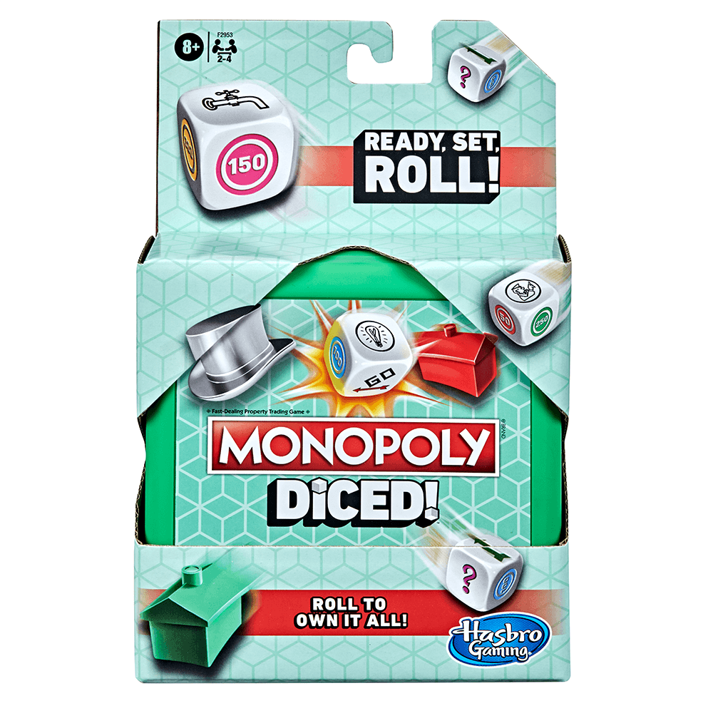 Monopoly Diced Game, Easy to Learn Game, Quick Game, Portable Travel Game, Fast Game for Kids 8 and Up