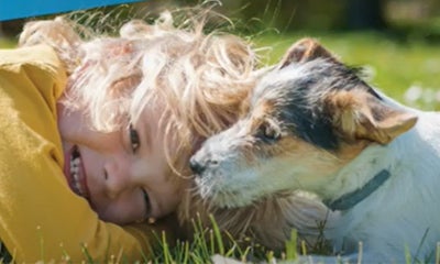 Child with dog