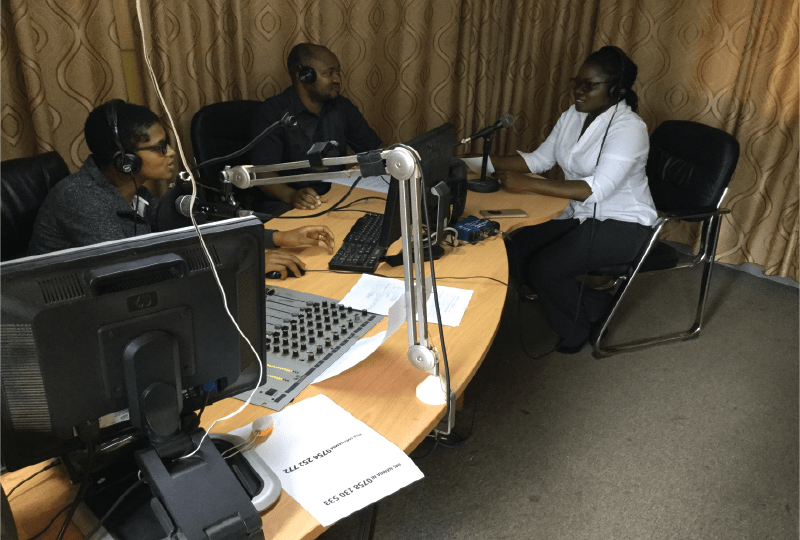 people doing an interview