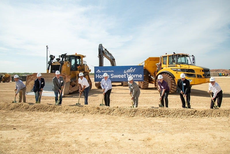 Pictured from l to r:&nbsp; Will Hatfield, Sweetwater Gypsum Complex Manager; Whitley May, Nolan County Judge; Representative Stan Lambert, Texas; David Neal, Vice President of Gypsum Operations; Brent Paugh, President-Gypsum; Sen. Charles Perry, Texas; Peter Mayer, Sweetwater Gypsum East Plant Manager; and Dr. Drew Howard, Sweetwater ISD Superintendent.