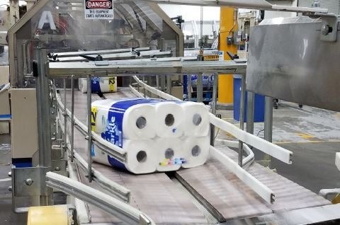 Sparkle paper towels come off the line at Georgia-Pacific’s plant in Naheola, Ala.