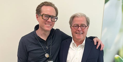 Dr. Reichwage stands next to patient Richie Daniels