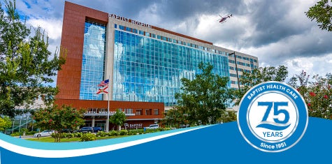 Baptist Hospital on the Brent Lane campus for 75th anniversary