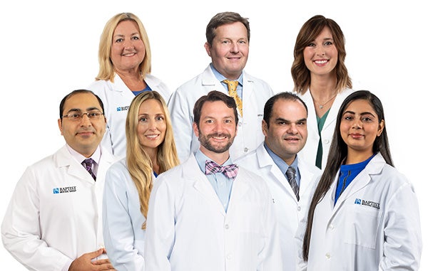 Image of eight oncology providers in a group picture.