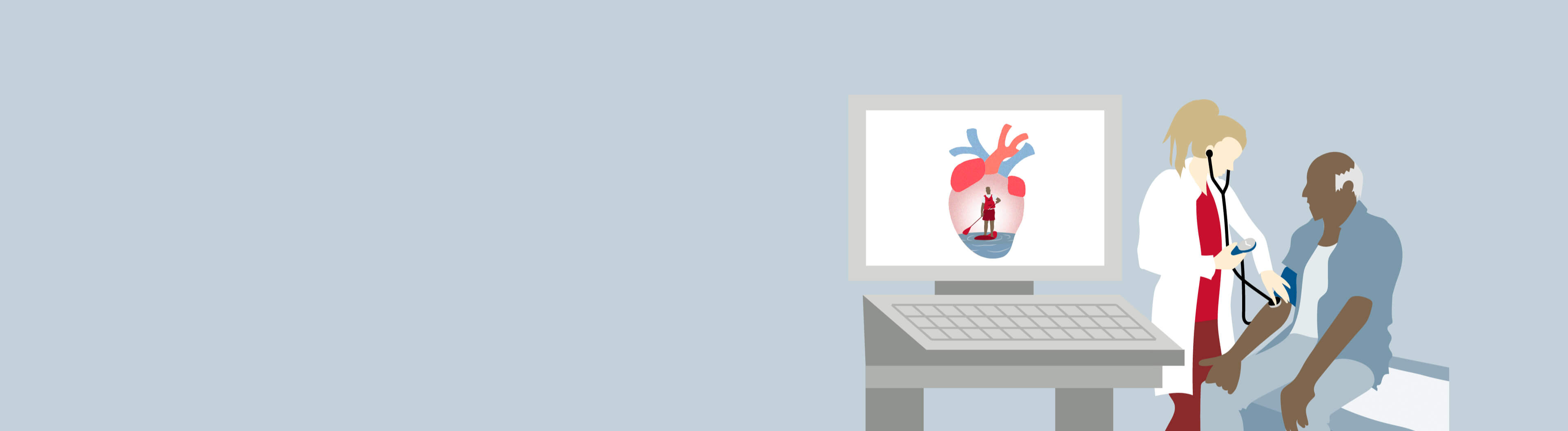 Doctor listening to patients pulse