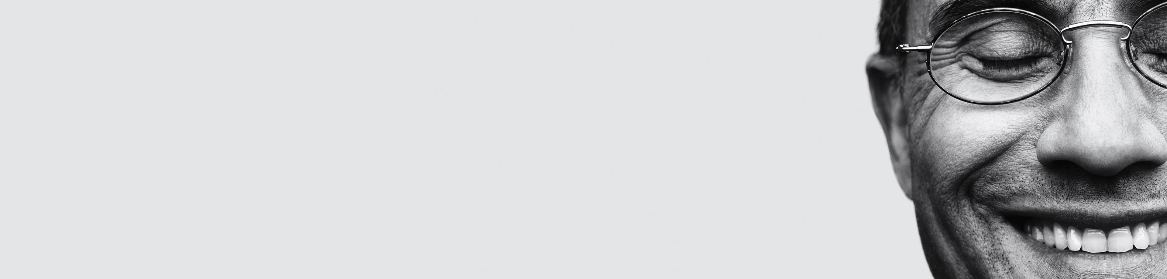 eyes closed man in black and white