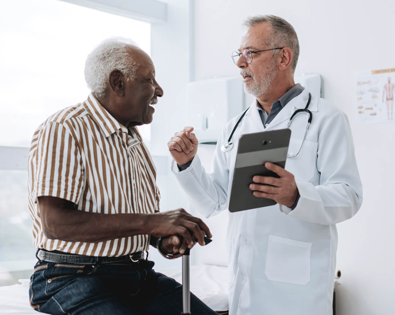 Doctor speaking with patient