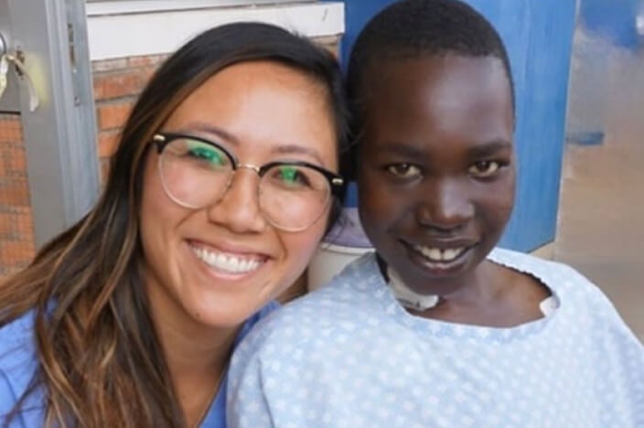 Sarah and a lady smiling