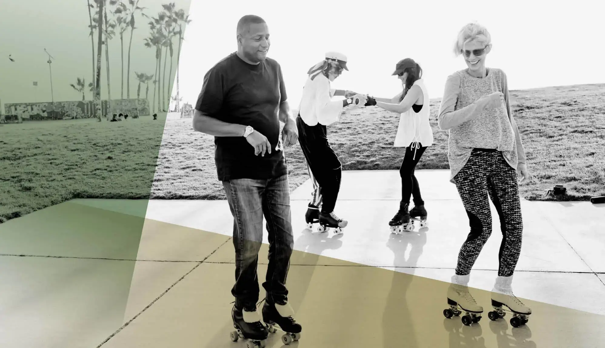 friend rollerblading