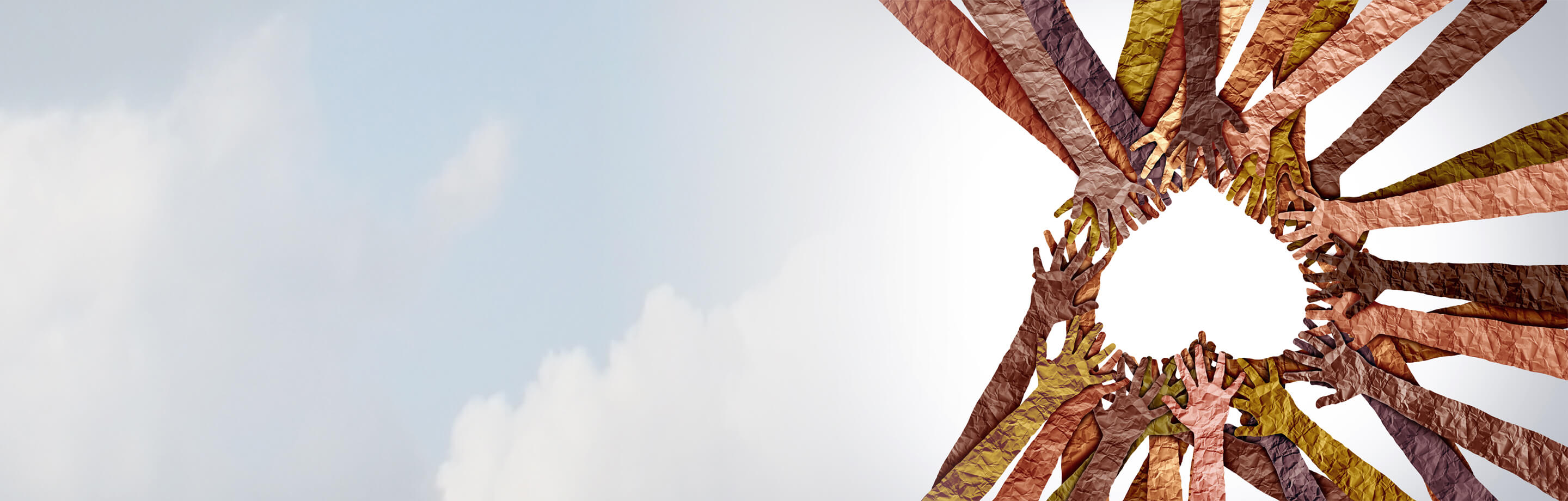 Paper hands coming together to form a heart