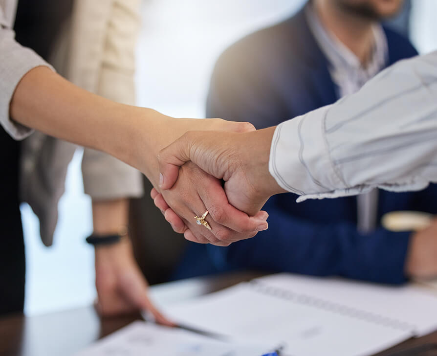 Two people handshake