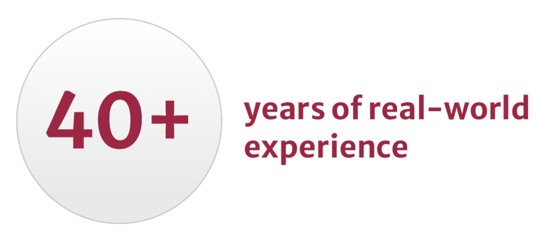 More than 40 years of real-world experience