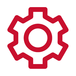 red cog icon