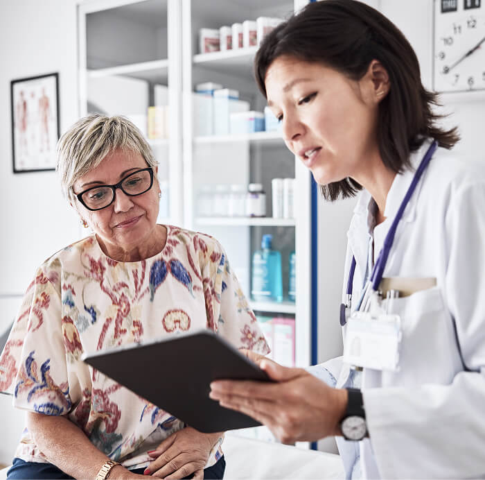 Doctor talking to patient