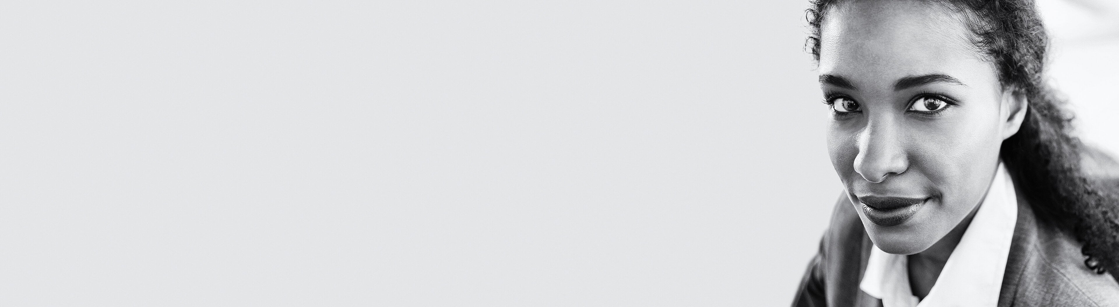 lady staring in black and white