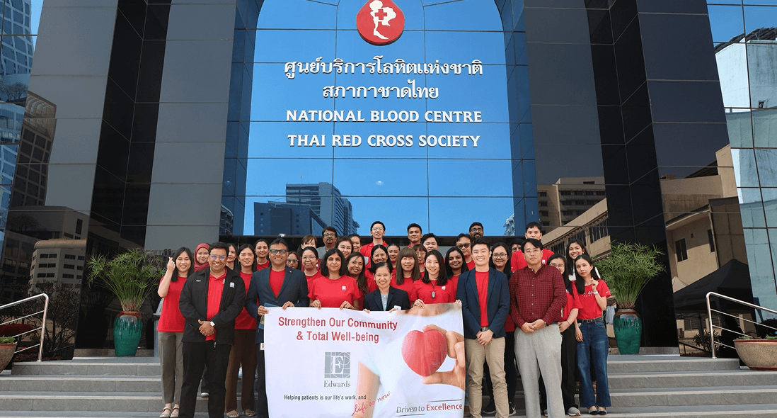 Edwards employees at National Blood Centre