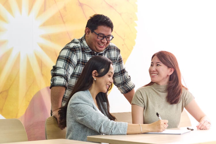 Edwards coworkers collaborating