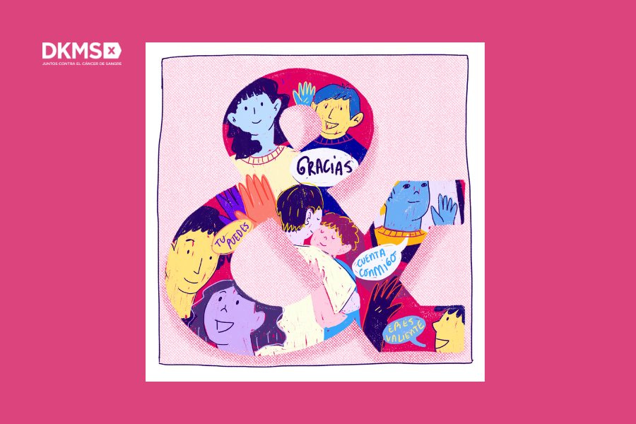 Ilustración de Prottocandy para DKMS en el Día Mundial del Cáncer de Sangre 