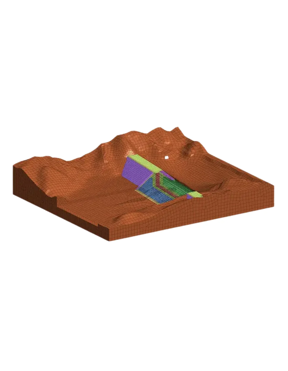 3D analýza průsaku a stability hráze