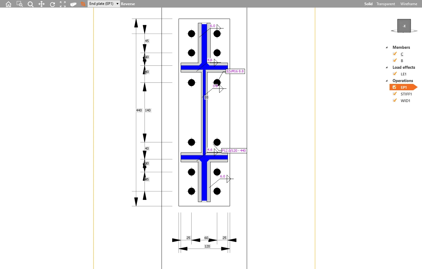 Section model view – drawings