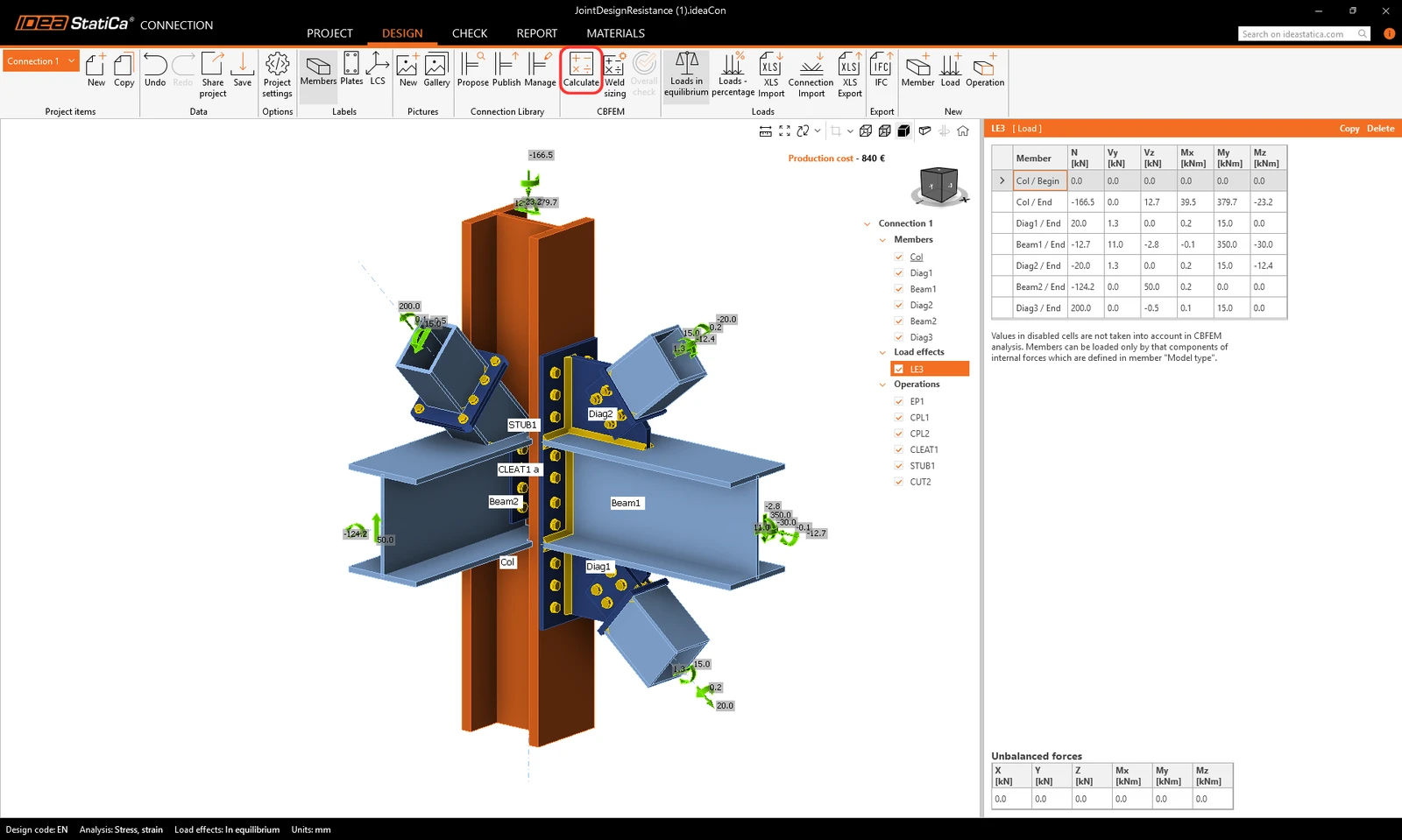Joint design resistance (EN)