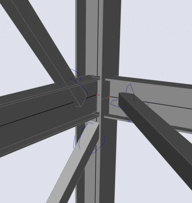 FEA model with eccentric members