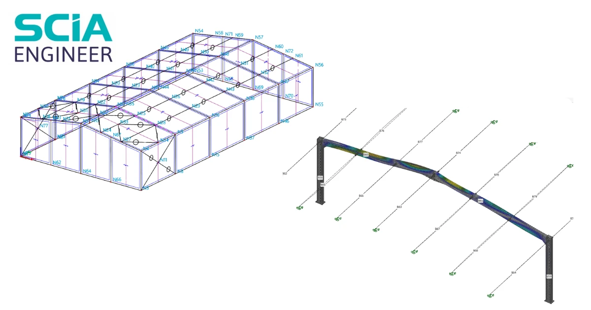 Collegamento BIM di SCIA Engineer per il progetto e la verifica normativa di un telaio in acciaio (EN)