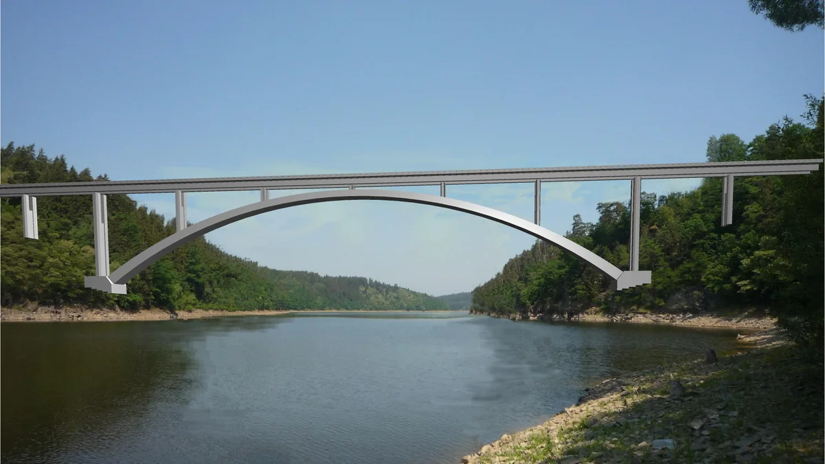 Pont ferroviaire en arc, Jetetice