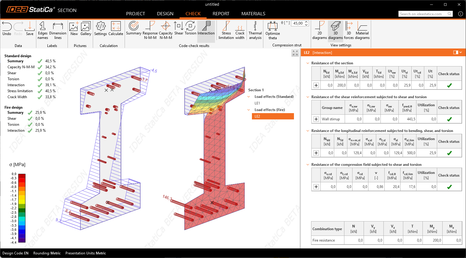 Thermal analysis in IDEA StatiCa Section app