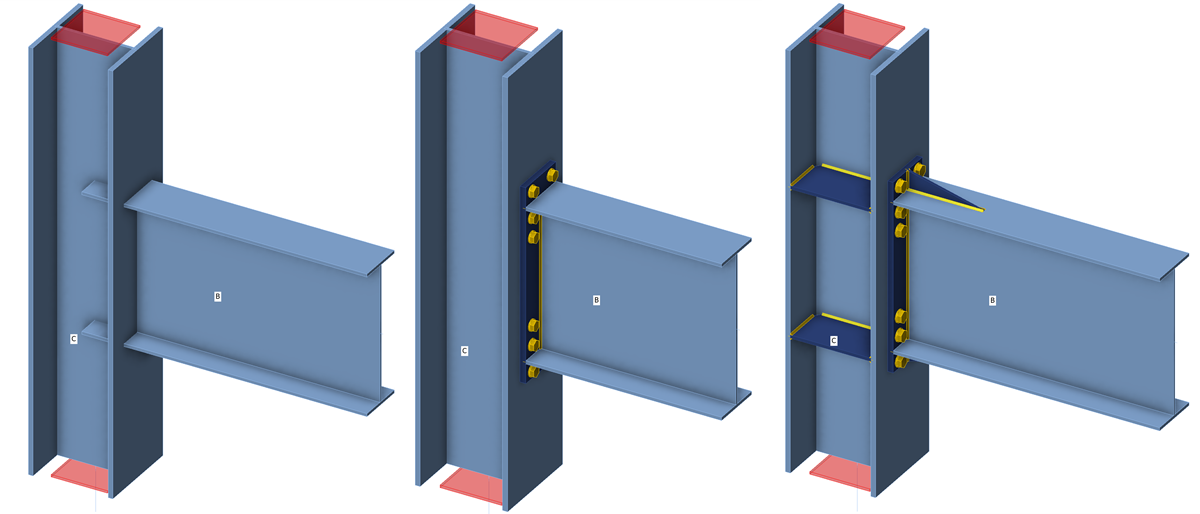 Stiffness analysis of a steel connection (AISC)