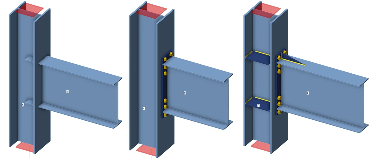 Stiffness analysis of a steel connection (AISC)