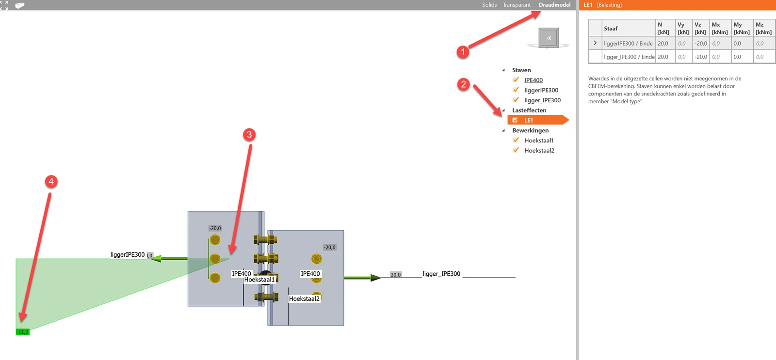Gelijk leggen van aangesloten staven IDEA CONNECTION