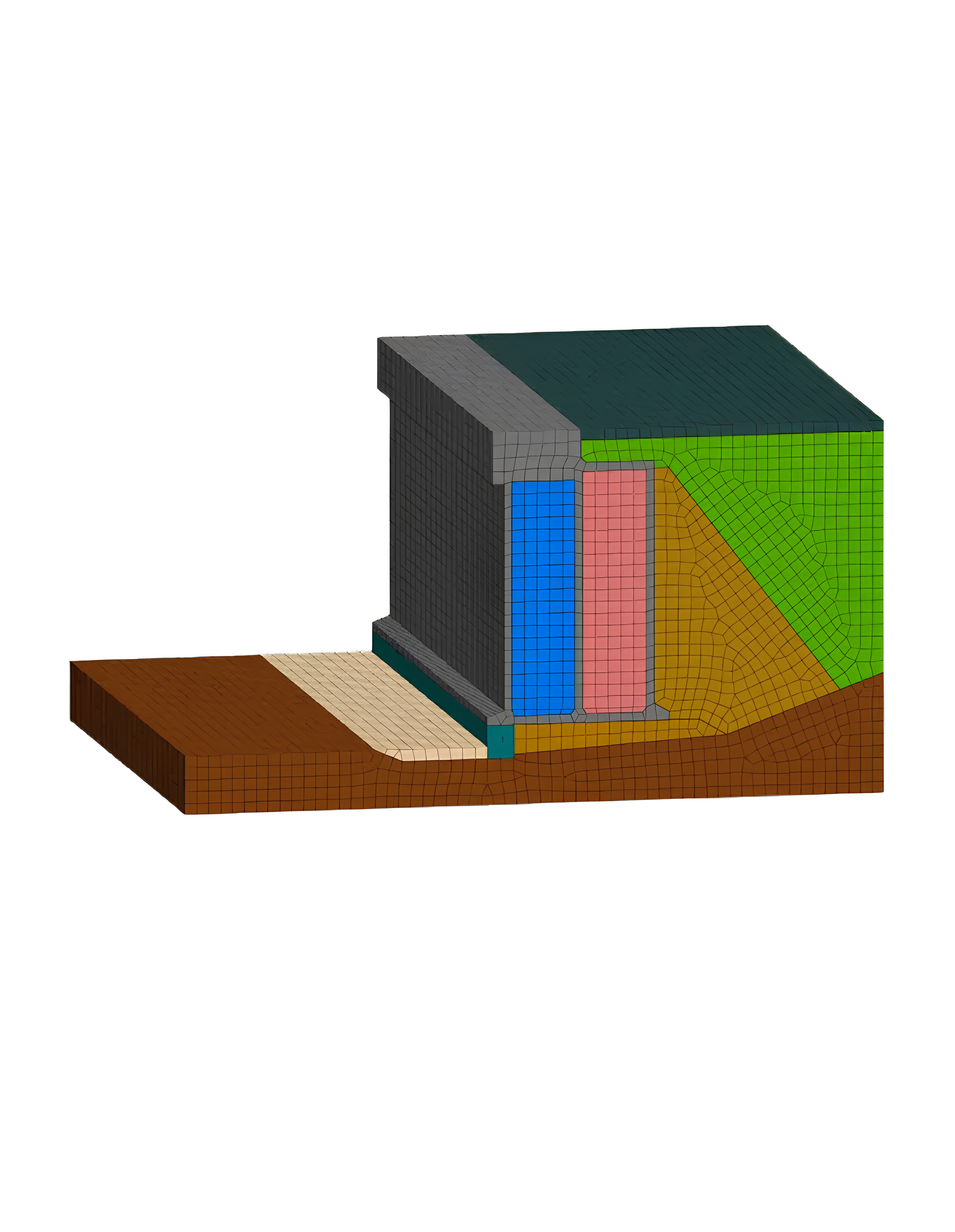 3D analýza fází výstavby pobřežní konstrukce
