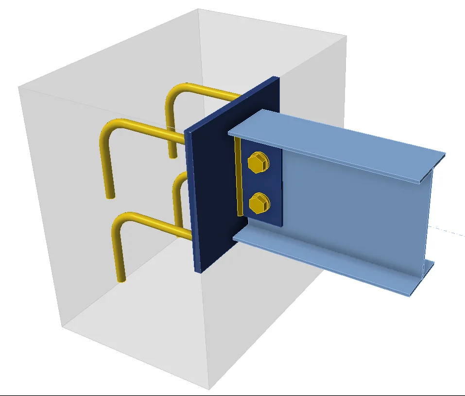 Embedded plate with welded rebar
