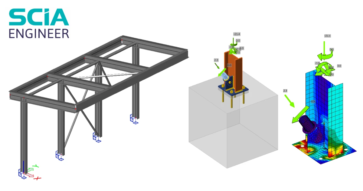 Ligação BIM SCIA Engineer para dimensionamento de ligações de aço (EN)
