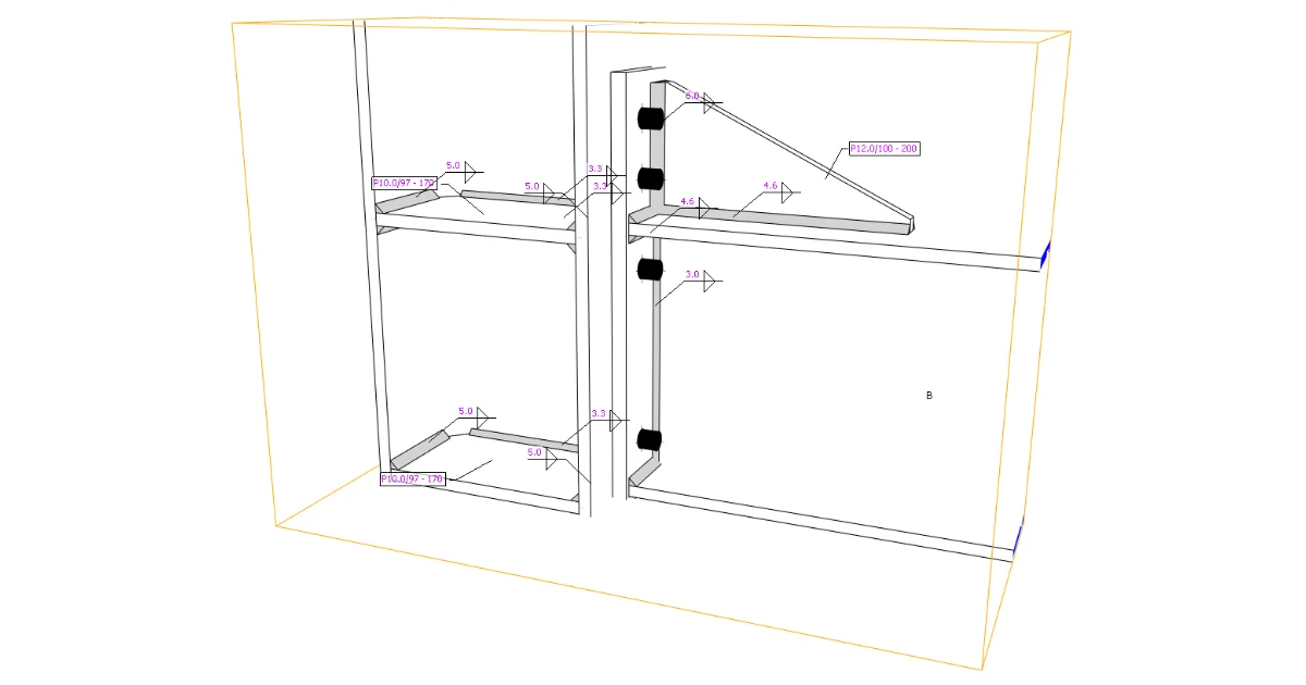 Vue du modèle de section – dessins (« croquis »)