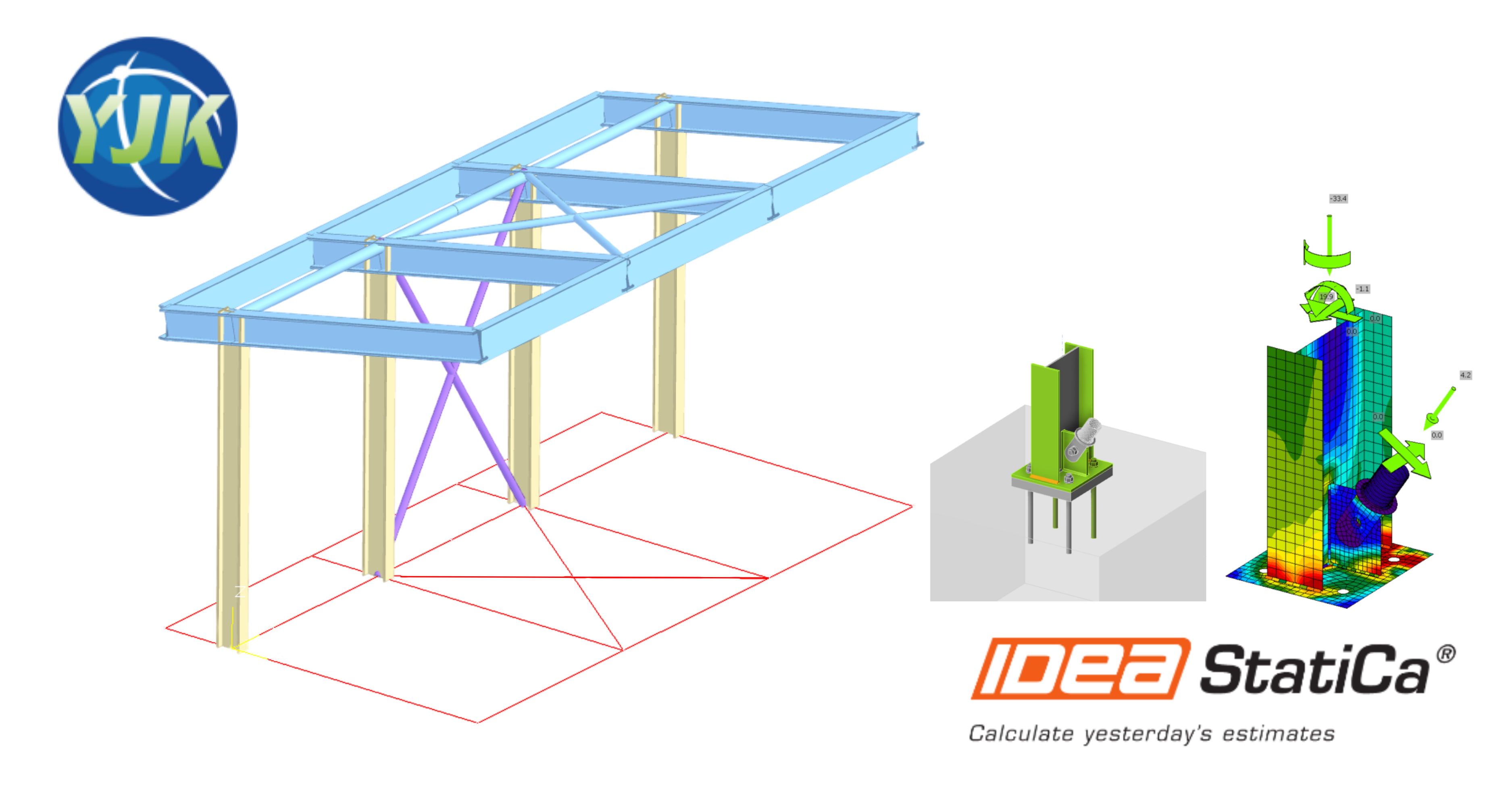 YJK BIM link for steel connection design
