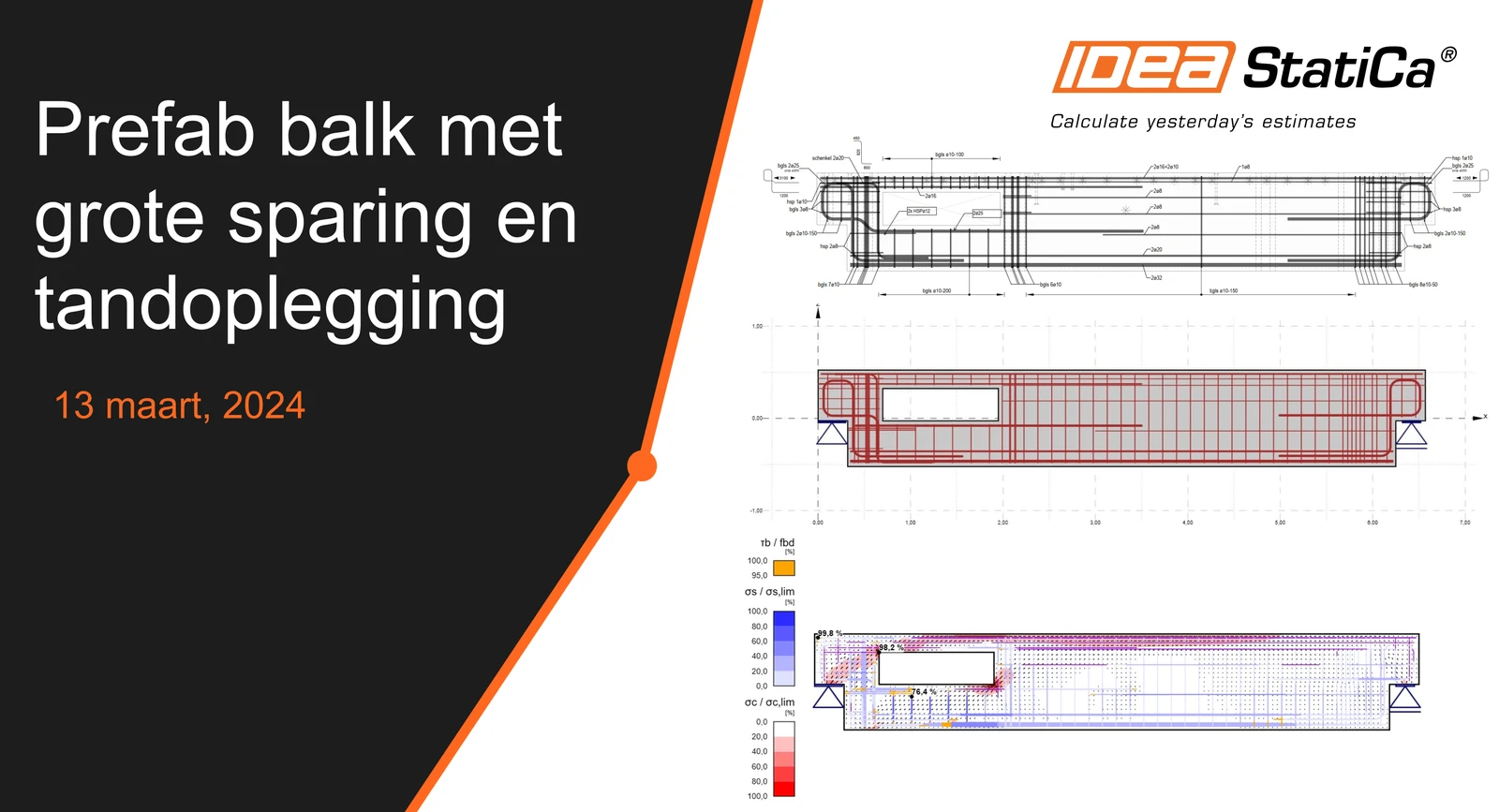 Prefab balk met grote sparing en tandoplegging