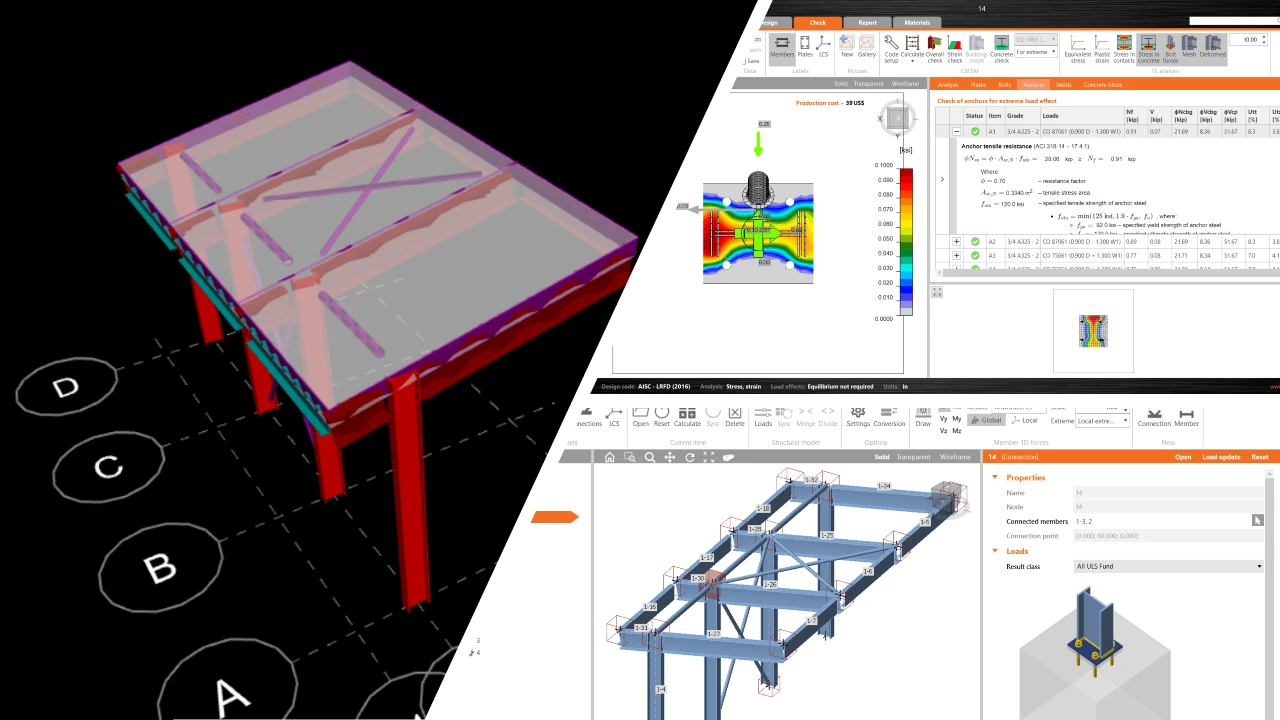 Liên kết BIM RAM Structural Systems để thiết kế liên kết thép (AISC)