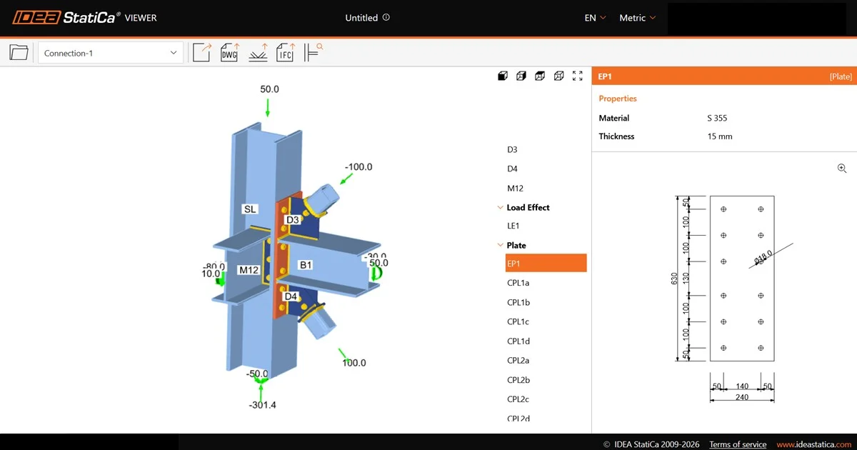 Viewer IDEA StatiCa web gratis