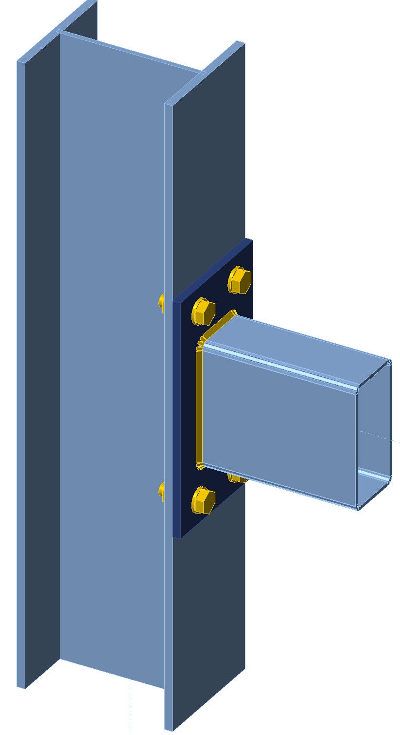 Moment end plate - HSS beam to Wide flange column (AISC)