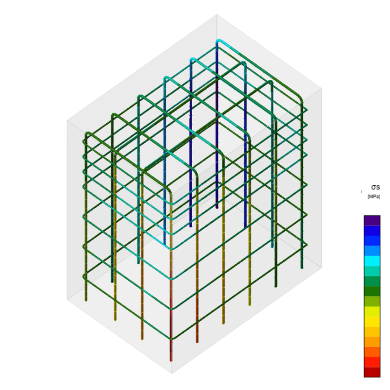 Stress and strain in the reinforcement